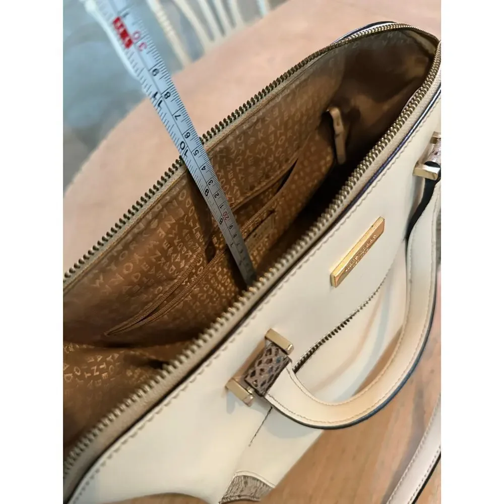Kate Spade Savannah Parliament Square (Cement/Natural Snake) smooth leather bag